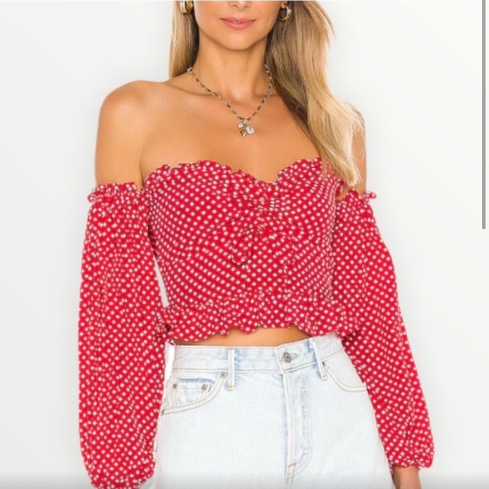Lovers & Friends Arianna polka dot shirt